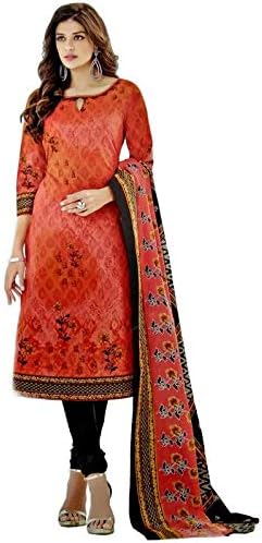 Shinko Women's Cotton Unstitched Salwar Suit Punjabi Churidar Dress Material (Multicolour, Free Size)