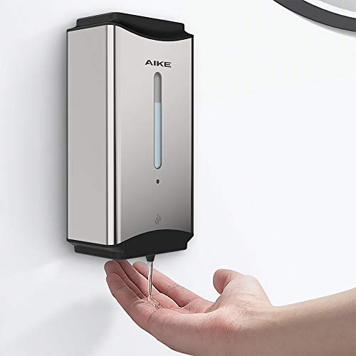 Aike Automatic Soap Dispenser Commercial - Wall Mounted Liquid Dispenser Stainless Steel Finish 1100Ml Large Capacity #TOP1