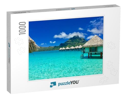 Overwater Bungalows of a Luxury Resort Providing a View o... Jigsaw Puzzle Jigsaw Puzzle with 1000 Pieces