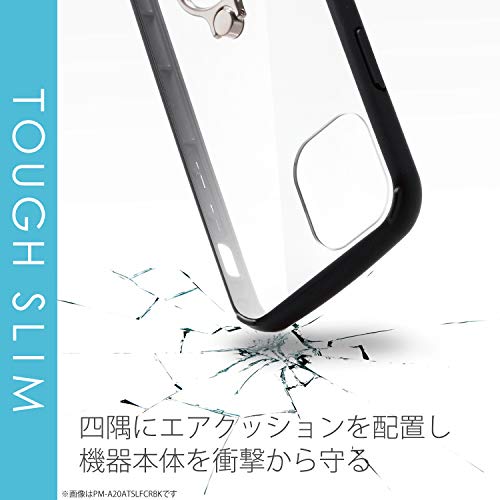 エレコム(ELECOM) iPhone 12 / 12 Pro ケース ハイブリッド 耐衝撃 TOUGHSLIM LITE フレームカラー リング付 ブラック PM-A20BTSLFCRBK