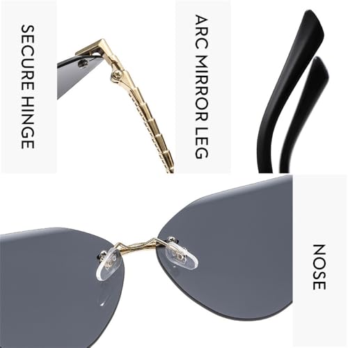 Rimless Sunglasses Women Metal Frameless Sun Glasses For Ladies Vintage Eyewear UV4004
