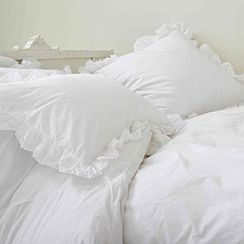 Scala Bedding 800 Tc Egyptian Cotton 3 Piece Edge Ruffle Traditional Duvet Cover Set King White #TOP2