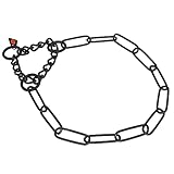 Sprenger Hundehalskette mit Durchzugskette 3mm I Edelstahl rostfreies Hundehalsband für langhaar Hunderassen bis 55 kg - schwarz (50 cm)