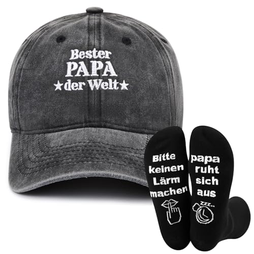 SATINIOR 2 Stück Bester Papa Geschenke 1 Baseball Cap und 1 Paar Lustige Socken Geburtstag Geschenkideen für Männer Vater SATINIOR 2 Stück Bester Papa Geschenke 1 Baseball Cap und 1 Paar Lustige Socken Geburtstag Geschenkideen für Männer Vater