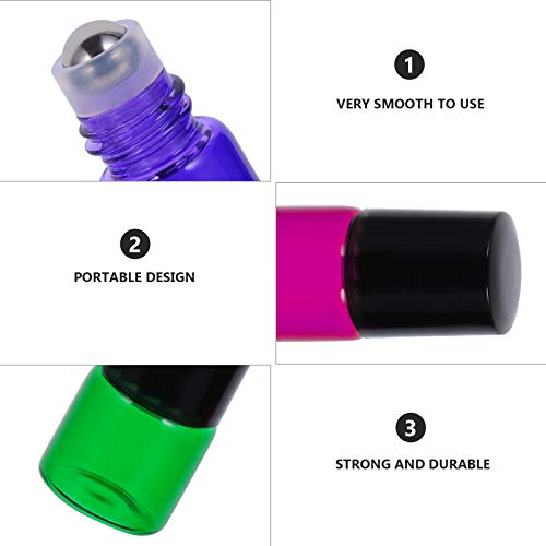 ARTIBETTER 40Pcs 1Ml Tubos Rollerball Rolo Em Frascos de Perfume de Vidro de Óleo Essencial Com Bola