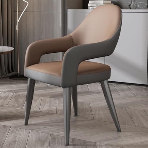 Chaise de réception décontractée en cuir avec dossier piétement métal noir - 2