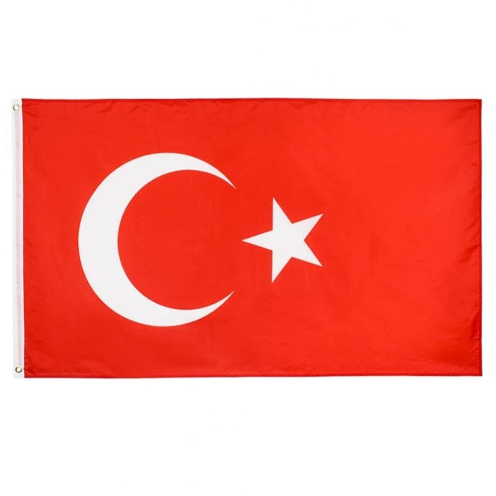 Fopytu 3x5 Foot Turkey Flag, Vivid Color and Fade Proof Turkish Flags Hanging National Flag Turkey Home Decoration