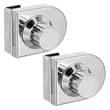 SHINEOFI 2 Pezzi Serratura per Porta in Vetro senza Fori per Vetrinetta Espositiva e Armadio Gioielli, Lega di Zinco, Spessore Vetro Fino a 8mm, Protezione Sicura per Negozi e Centri