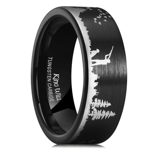 King Will 8mm Black Forest Tungsten Huntsman Ring
