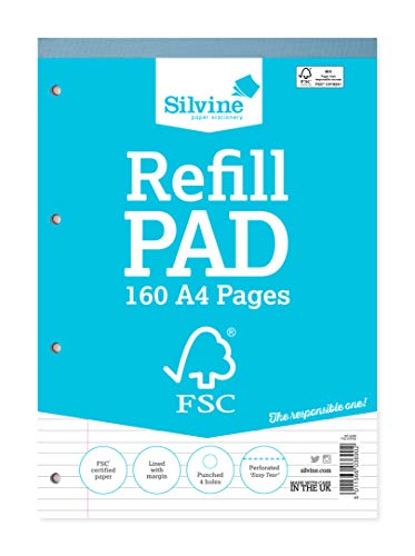 Silvine Refill Pad A4 Nachfüllblock, 160 Seiten