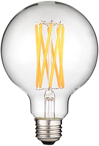 Sunlite 80600 LED G30 Edison Globe Light Bulb, 8 Watts (100W Equivalent), Standard E26 Base, 880 Lumens, Dimmable, Decorative Clear Glass, Antique Filament, 1 Pack, 2200K Amber