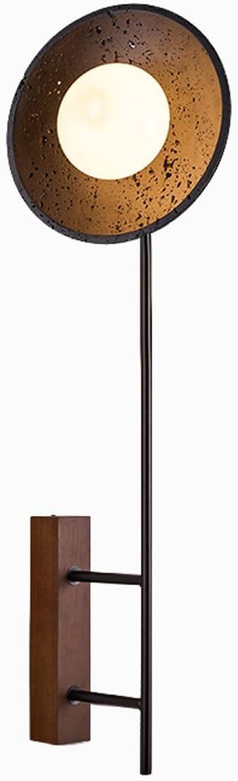 Modern Minimalist Wall Sconce Solid Natural Black Base with Textured Shade Glass Adjustable for Bedroom Reading Nook Living Room Hallway Hotel Kitchen Ambient Lighting Fixture