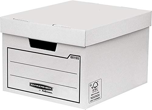 Bankers Box 00155, Caja de almacenamiento, Blanco, pack de 10 unidades