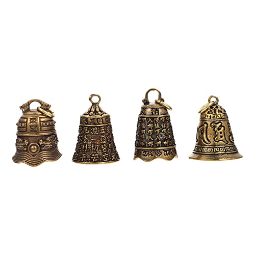 Small Brass Bells 4Pcs Vintage Raft Bells Brass Jingle Bell Vintage Wind Chimes Bells For Hanging Wind Chimes Making Dog Training Doorbell #TOP16