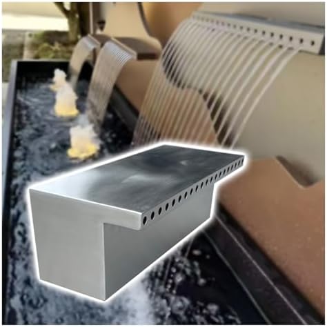 Commercial Garden Waterfall Spillway Kit - Custom Sizes 10-84 Inch, Embedded Mounting Water Flow Decor for Pools, Fountains & Outdoor Spaces (60 Inch)