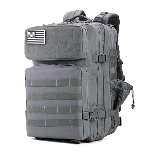Image of gracedon Tactical Backpack for Men 3 Day Rucksacks for Trekking Camping (grey)