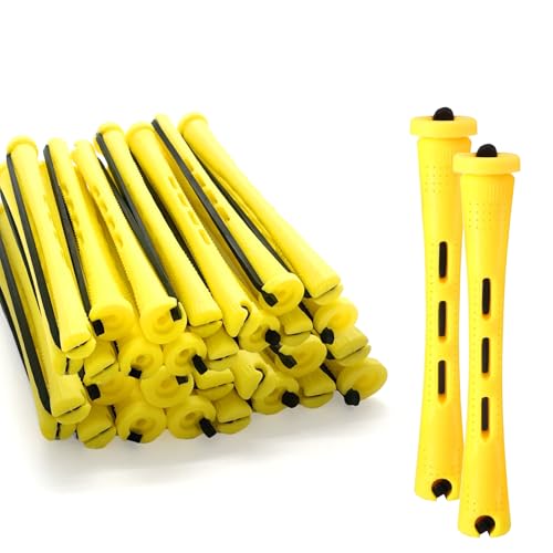 BUOKSLLY Pack of 60 hair rollers, papilots, perm set, complete, curler small, 0.28 inch hair roller for long, medium length and short hair