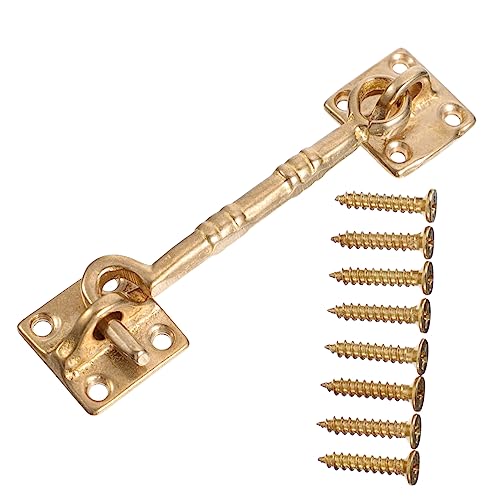 Hemobllo Vintage Storm Window Hook Door Hook Latch for Chain Cabin Screws Pure Copper Chinese Retro Lock
