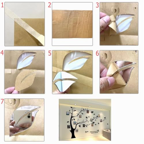 Miniatura 3 de Purekay Pegatinas De Pared 3d Árbol Familia Marco De Fotos Diy Murales Stickers Grande Vinilos Adhesivos Pared Decorativos Salón Habitación Dormitorio Oficina Pegatinas Negra Izquierda, L