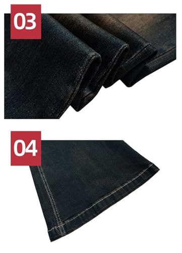 Men Women Flared Jeans Straight Baggy Denim Ribbons Washed Trousers Loose Cargo Pants3