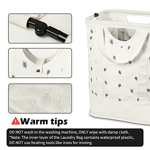 Yohom Laundry Baskets Collapsible 60L Canvas Tote Bag Bathroom Clothe Storage Bin Toy Organizer For College Dorms, Children Bedroom, Bathroom (Oatmeal/Creamy-White, L) #TOP7