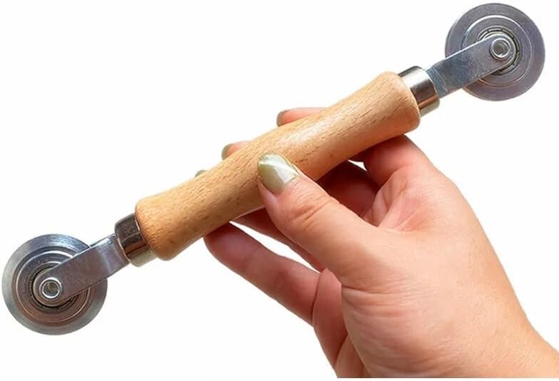 Hand Tools For Wooden Handle Metal Wheel Rolling Tool 22cm Length 3.85cm Wheel Diameter Screen Door Double Window Installation Spline Roller Household Tool