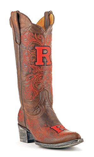 Gameday Boots NCAA Ladies 13 inch University Boot Rutgers Scarlet Knights, 8.5 B (M) US, Brass