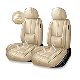 Premium Car Seat Covers for Lexus LS 430 2001-2006,Comfortable Leather Seat Cover for LS 430,Waterproof Car Seats Protectors Cushions for 2 Seats(Beige)