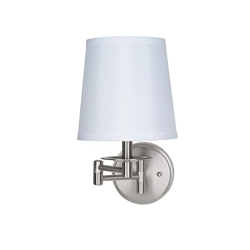 Ravenna Home Adjustable Shaded Wall Sconce, Brushed Steel