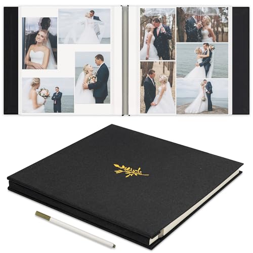 Remowith Self Adhesive Photo Album Linen Cover 60 Pages Black