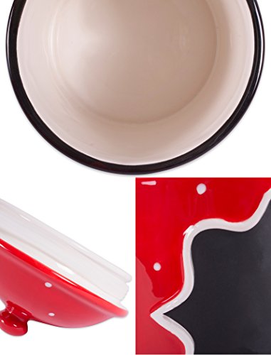 Dii Ceramic Farmhouse Chic Polka-Dot Kitchen Canister/Container Organize Your Kitchen, Countertops, Cupboards Or Pantry, Small, Red #TOP3