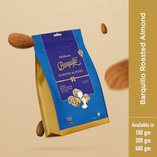 Image of Barquillo Premium Roasted Almond Chocolate Pouch - 5 Pcs (100 gm) | Vanilla Cream Filled Biscuit Roll imported | Dubai couverture taste | Festive Gift Pack Celebration specially for Festivals