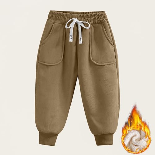 Boys Sweatpants Casual Elastic Waist Corduroy Trouser with Pocket Stretch Thicken Trendy Lounge Fall Pants 1-13 Years2