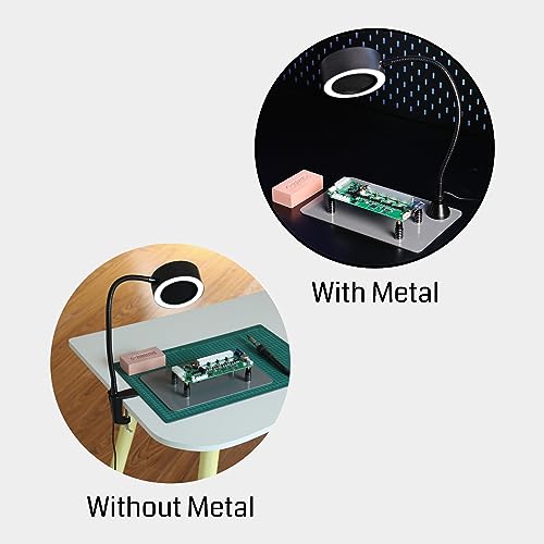 SainSmart Portable Fume Extractor Fan with LED Lights, Memory Stainless Steel Gooseneck & Replaceable Table Clamp, Magnetic Solder Smoke Absorber for Soldering DIY Working Station by sainsmart - Used condition - Image 7