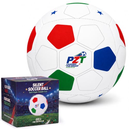 PZT Indoor Soccer Ball Size 4 with Fabric-Wrapped Cover, PU Foam Silent Soccer Ball, 360g Match Weight, Soccer Gifts for Boys 8-12 by PZT - Used condition - US$31.34