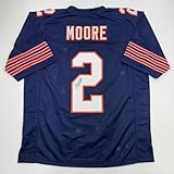 Autographed/Signed D.J. DJ Moore Chicago Retro Blue Football Jersey Beckett JSA COA
