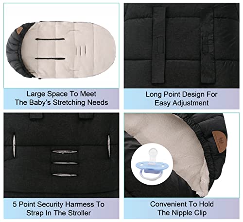 Image of Wind & Waterproof Sleeping Bag /Footmuff for Baby, Toddler, 6-36 Months (Blue) with Woolen Sherpa Backing, Anti Slip Design, Safety Keyhole | Winter