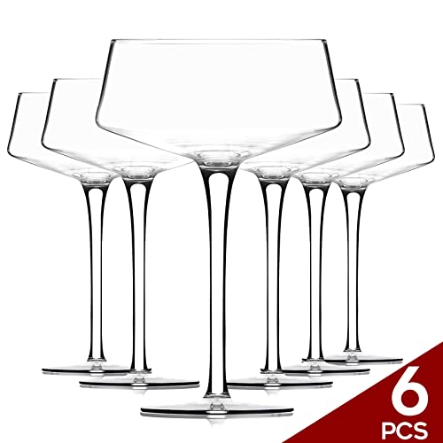Chouggo Martini Glasses Set Of 6, 8Oz Coupe Cocktail Glasses, Hand Blown Premium Crystal Cocktail Glass For Bar, Martini, Cosmopolitan, Manhattan #TOP6