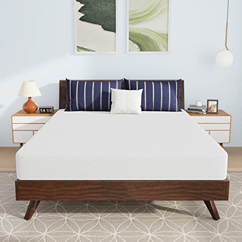 Image of PayLessHere Memory Foam Mattress Cooling Gel Bamboo Charcoal Infused Mattress 8 inch Mattress CertiPUR-US Certified Breathable Bed Mattress Pressure Relief,Fiberglass Free,White Queen