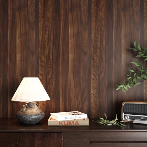 VEELIKE Large Size Natural Walnut Wood Contact Paper for Countertops Waterproof Peel and Stick 32''x354'' Brown Wood Wallpaper Removable Self Adhesive Wood Grain Contact Paper for Cabinets Desk Walls by VEELIKE - Used condition - Image 5