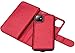 FLYEE Compatible with iPhone 11(6.1 inch,2019 Release),Wallet Case for Women and Girls with Card Holder,Detachable 2in1 Case with Many Cards Slots and Wrist Strap [Kickstand] PU Leather case-Red