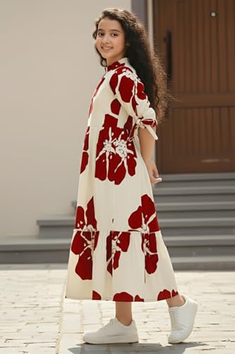 Image of Fashion Dream Girl's Rayon Floral Printed Dress|Girls Dress|Western Dress|Casual Wear
