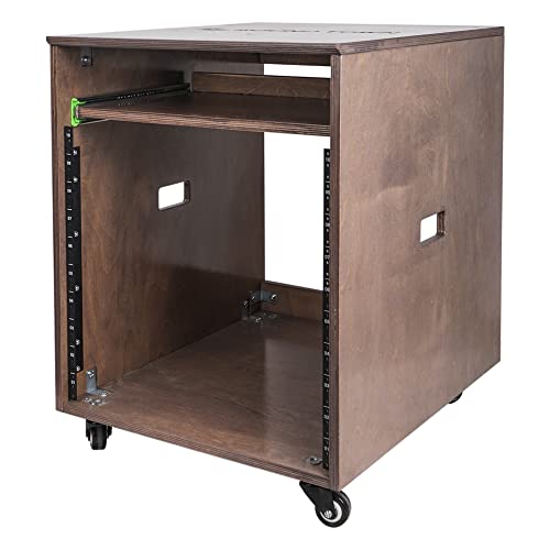 Sound Town 10U Plywood Studio Rack Desk With Slide-Out Tray, Rubber Feet, Casters, For Recording, Podcasts, Broadcasts, Streaming, Weathered Gray (Sdrk-St10B) #TOP3