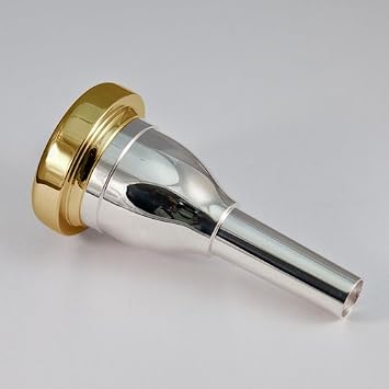 24K Gold Rim & Cup Stork Large Shank Trombone Mouthpiece, T1 Heavy Weight