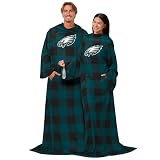 FOCO Philadelphia Eagles NFL Buffalo Plaid Oversized Wearable Throw Blanket - 48' x 71'