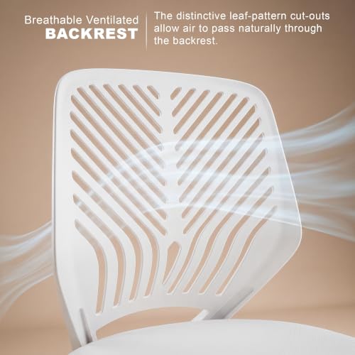Image of DROGO Nova Ergonomic Office Chair, Armless Mesh Desk Chair with Breathable Backrest & Height Adjustable Seat, Soft Cushioned Computer Chair for Home, Study & Bedroom, 1 Year Warranty (White)