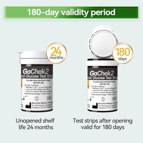 image for MicroTech Blood Glucose Monitor Kit 100 Strips & Lancets, No Coding, 5