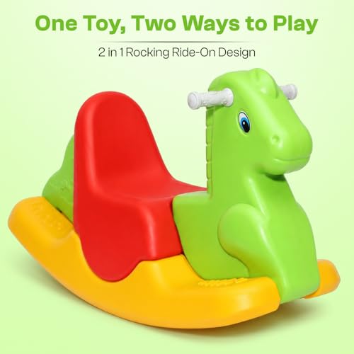 Image of Toyzone 2 in 1 Rocking Horse Ride On| Baby Rocker with Comfortable Seat & Back Support | Durable Child-Safe Design | Smooth Rocking Base | Indoor Play Toy | 1-4 Years