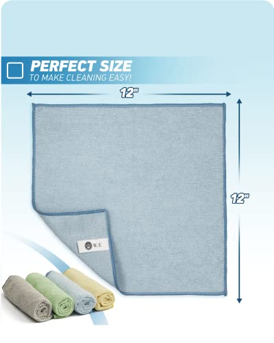 Weawe Microfiber Cleaning Cloth-24Pcs 2100 Series Ultra Soft Highly Absorbent Rags For Cleaning, Reusable And Lint Free Cleaning Towels For Housekeeping-Machine Wash (4 Colors) #TOP5
