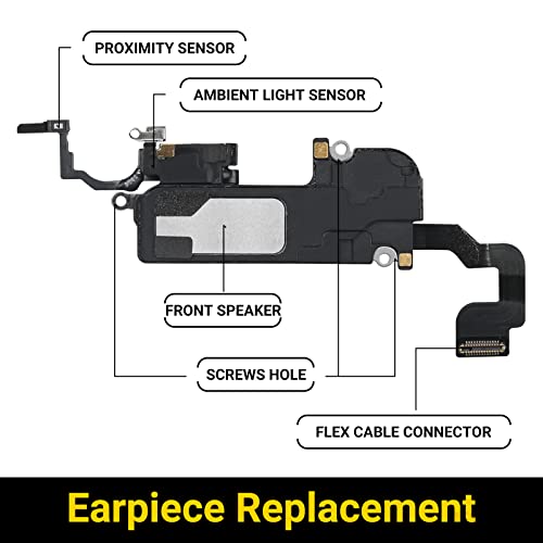 For Iphone 12 Pro Max Ear Speaker Replacement Repair Kit 12Promax New Front Earpiece Module Part With Ambient Light Sensor Proximity Sensor Flex Cable Fix Tools For A2342 A2410 A2411 A2412 #TOP1